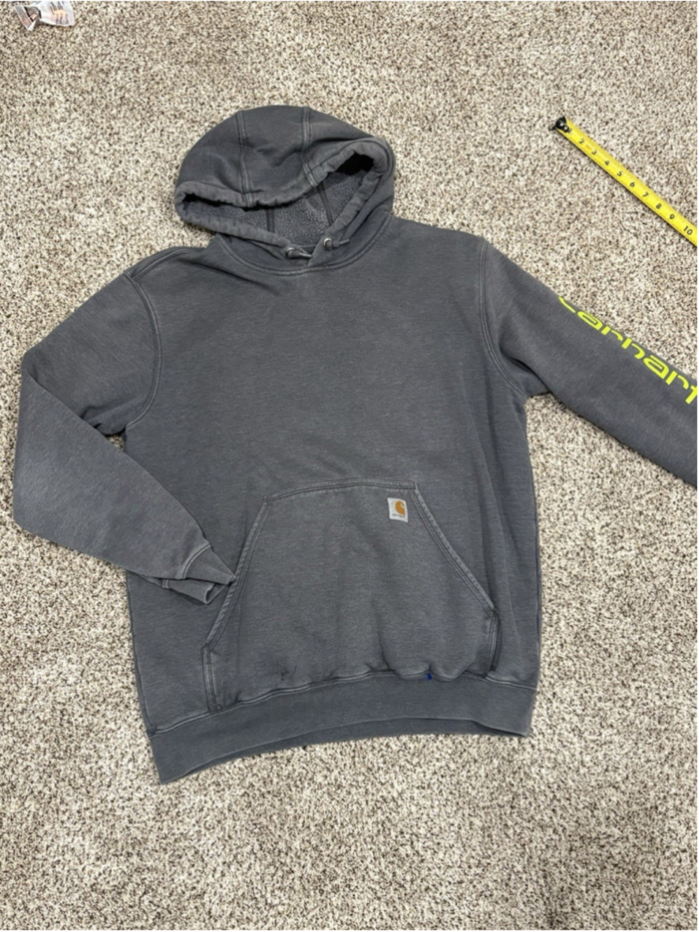 Carhartt K288 Hoodie Men’s L Gray Midweight Pullover Workwear Logo